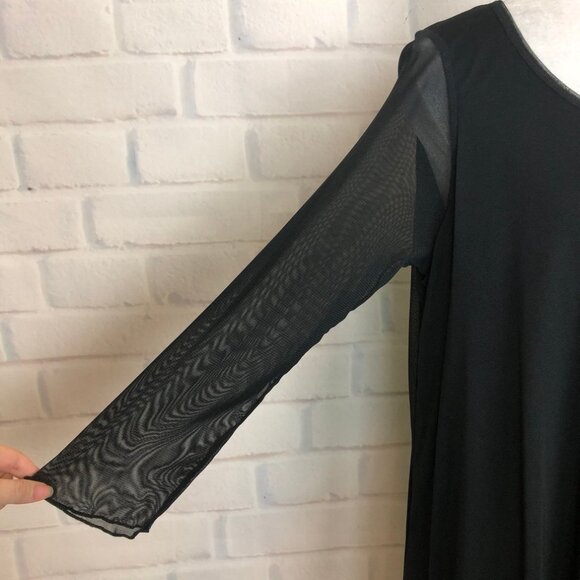 Comfy USA Mia Tunic Size M Black Mesh 3/4 Sleeve - Picture 5 of 7